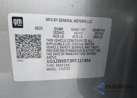 2024 Chevrolet Malibu Fwd Ls z USA, uszkodzony, nr VIN 1G1ZB5ST3RF117404